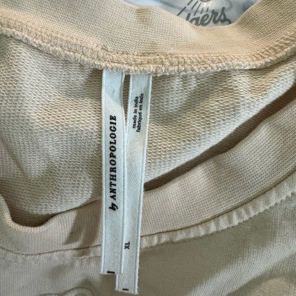 By Anthropologie Appliqué Muscle Tee peach embroidered Terry size xl - Picture 4 of 5